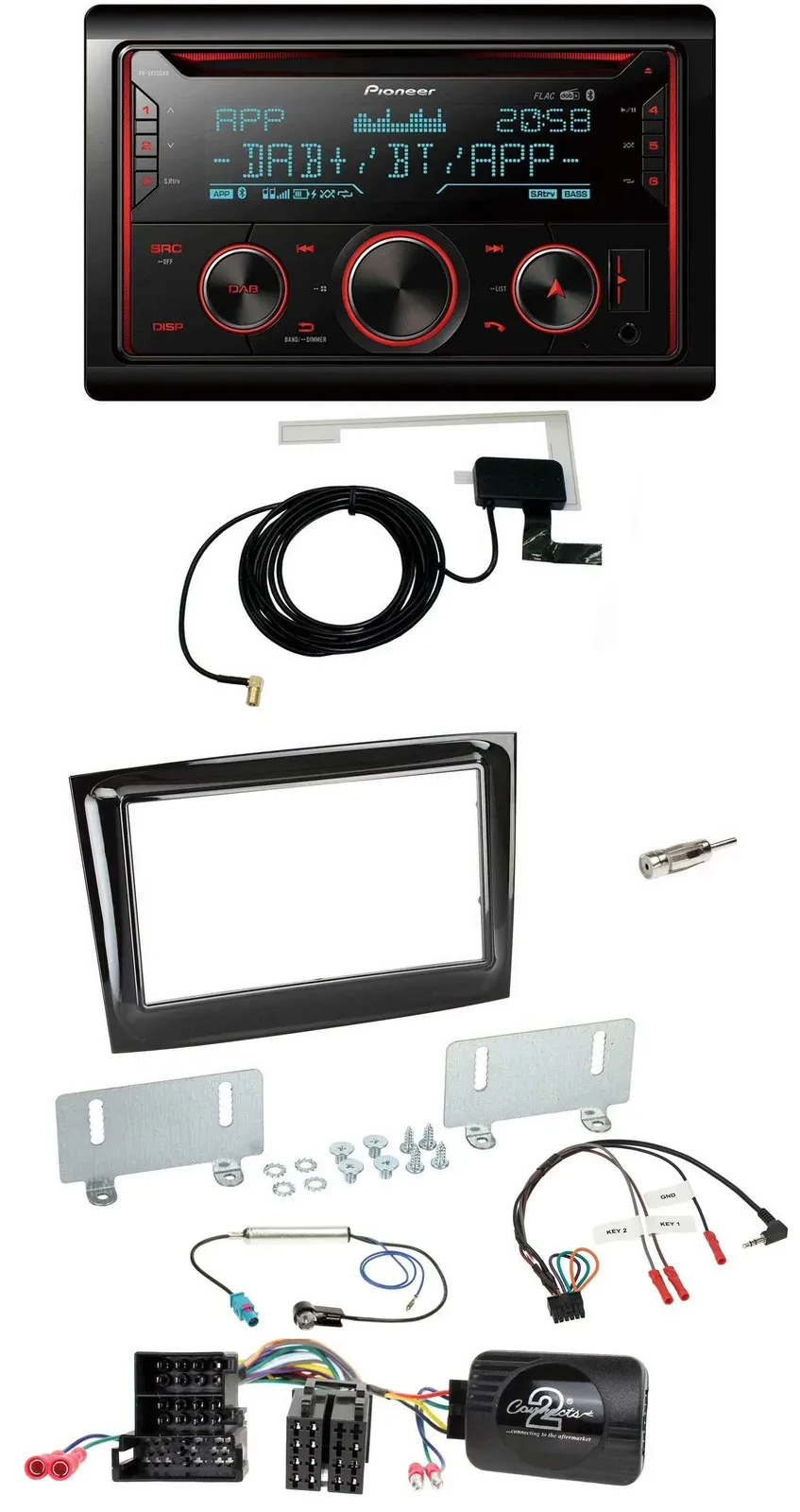 Автомагнитола для Fiat Doblo (с 2015) Pioneer 2DIN, DAB, USB, CD, Bluetooth