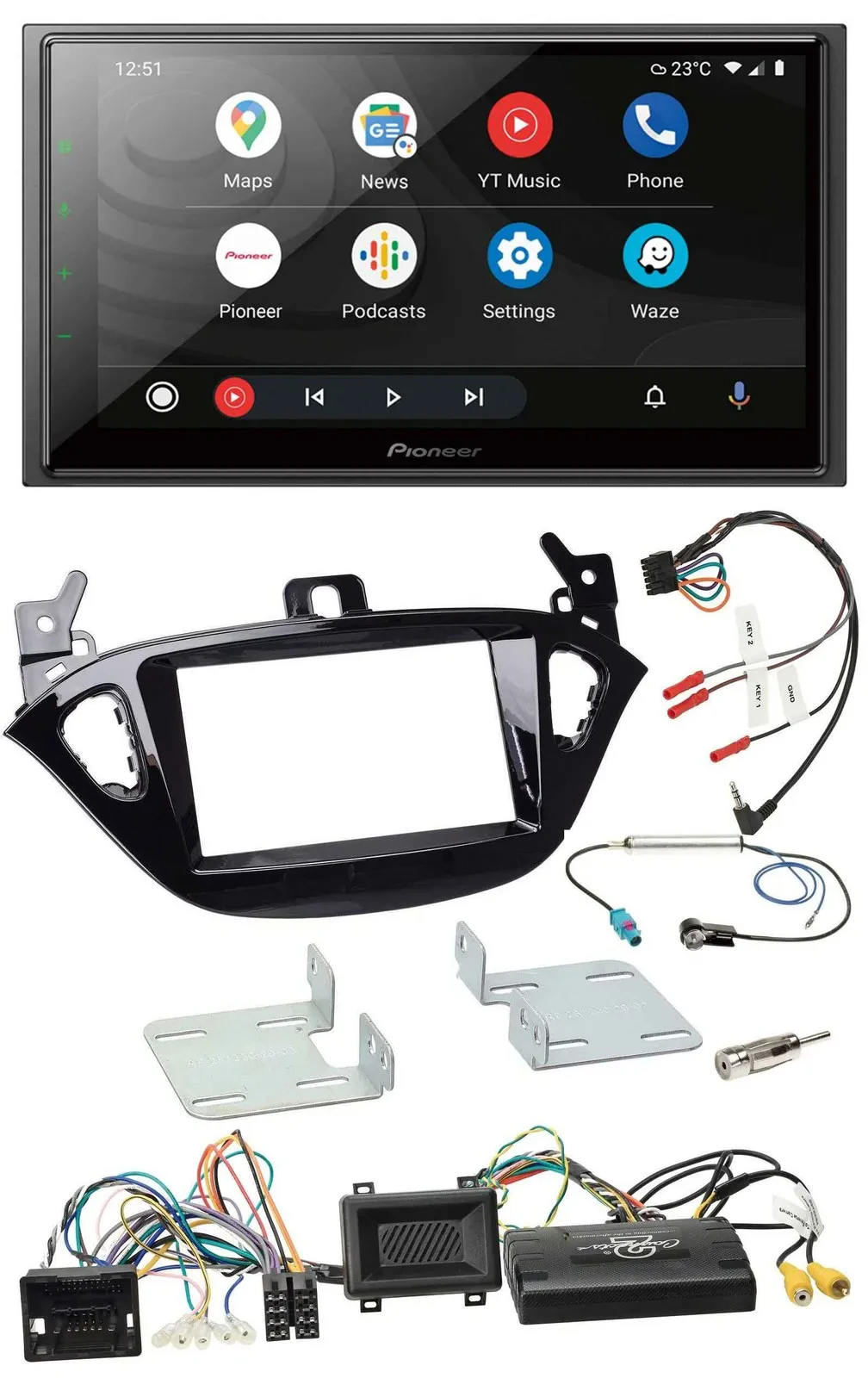 Pioneer USB 2DIN DAB Lenkrad Bluetooth Autoradio für Opel Adam Corsa E ab 2013 P