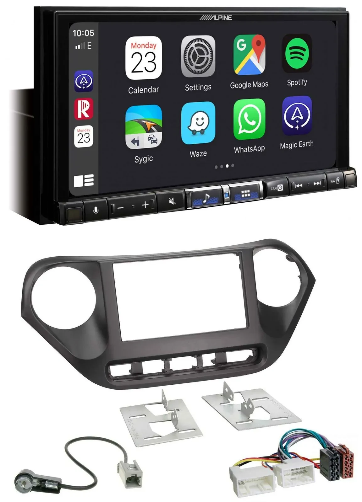 Alpine 2DIN DAB USB MP3 Bluetooth Autoradio für Hyundai i10 (ab 2013)
