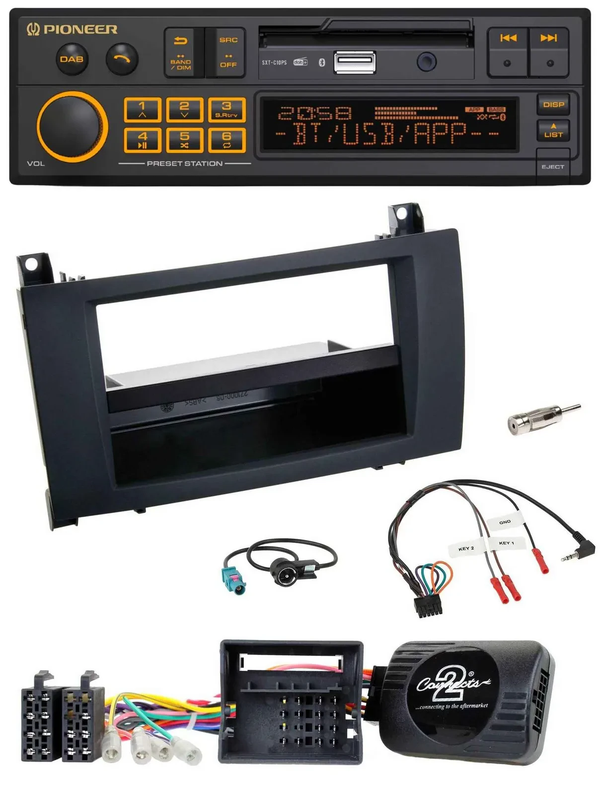 Pioneer DAB Lenkrad USB Bluetooth Autoradio für Mercedes SLK R171 2008-2011