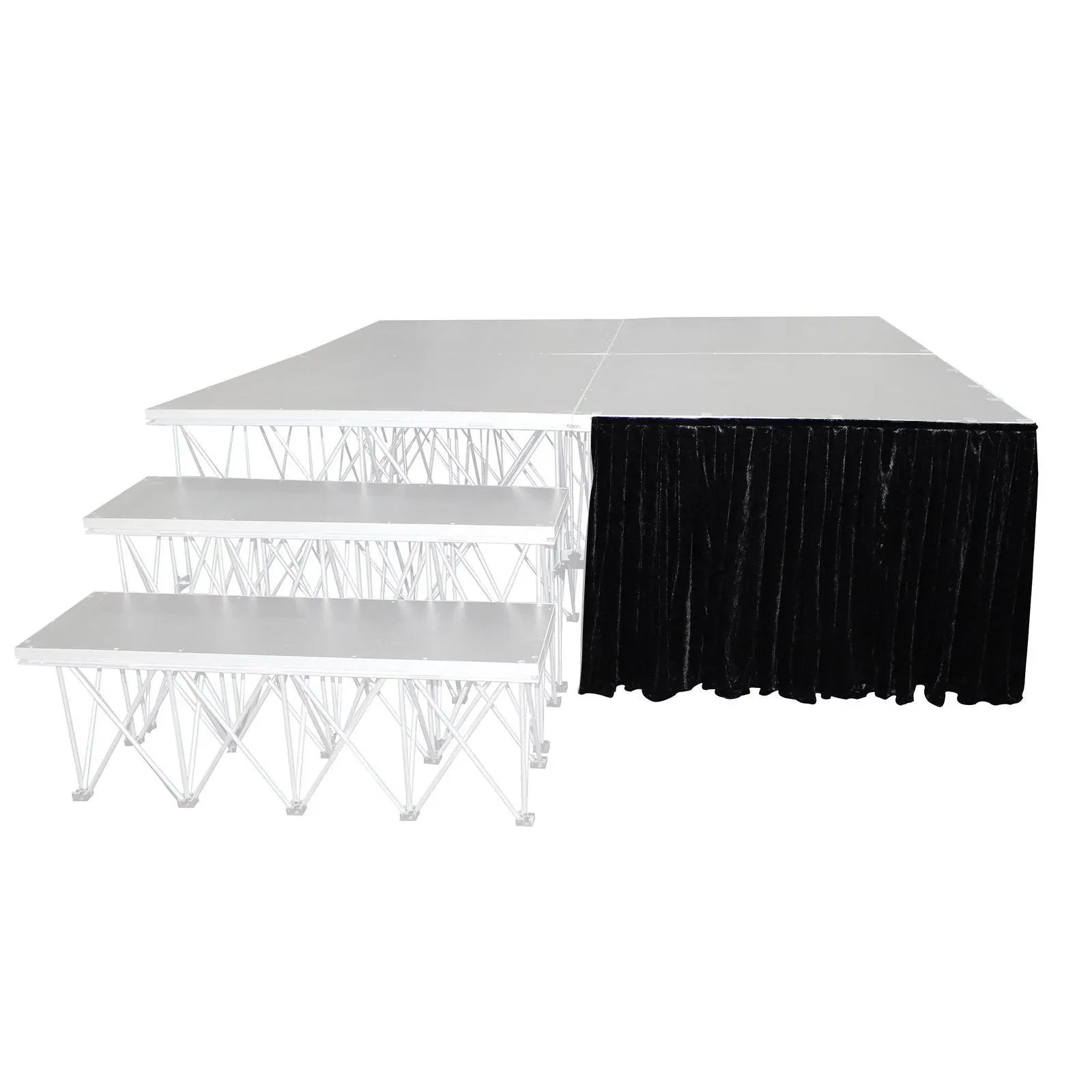 ProX XSQ-SKIRT32 32" 8FT Width Black Portable Polyester Stage Skirt idjnow