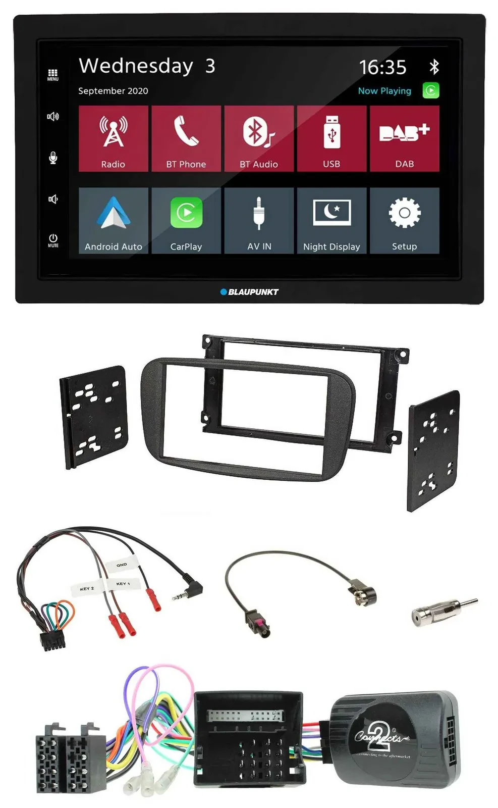 Blaupunkt DAB Bluetooth USB Lenkrad 2DIN Autoradio für Ford Focus C-Max Galaxy a