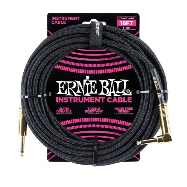 Инструментальный кабель Ernie Ball 6086 5.5м Braided Black