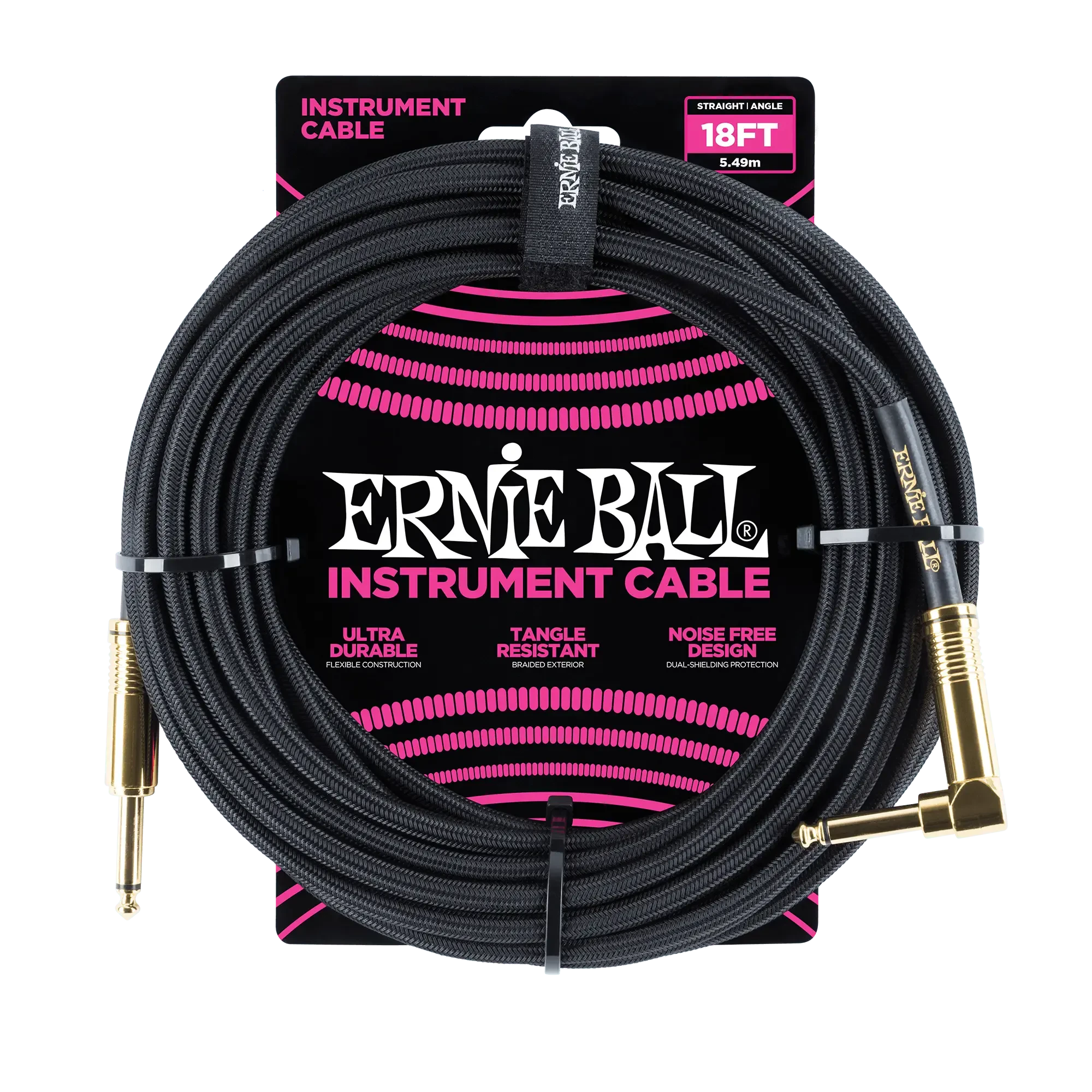 Инструментальный кабель Ernie Ball 6086 5.5м Braided Black