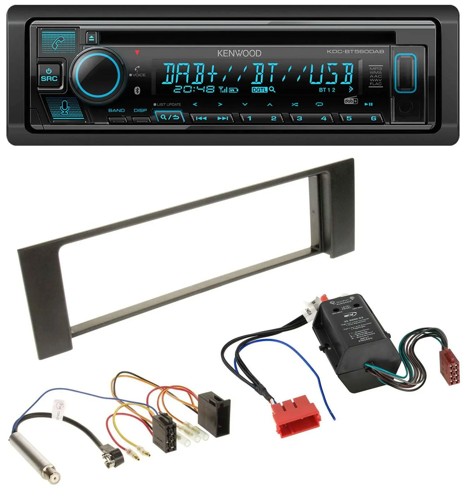 Kenwood Bluetooth DAB CD MP3 USB Autoradio für Audi A4 B6 00-04 Bose Aktivsystem