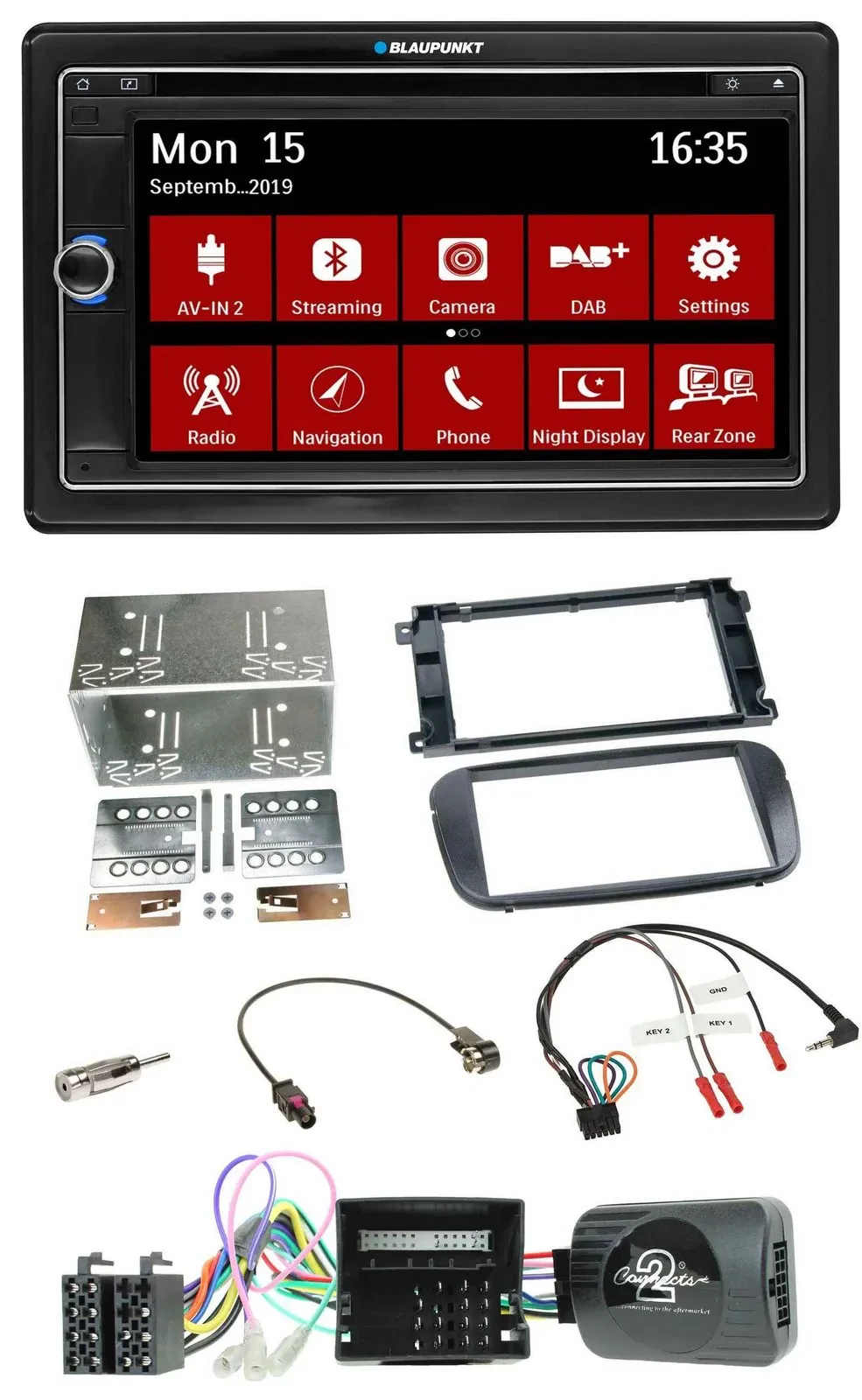 Blaupunkt 2DIN USB DAB Lenkrad Bluetooth TMC Navigation für Ford C-Max Galaxy Fo