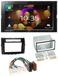 JVC DAB MP3 2DIN Bluetooth USB Autoradio für Toyota Corolla 04-09 Verso schwarz