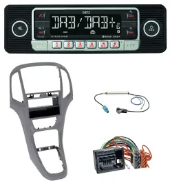 Dietz USB DAB MP3 Bluetooth Autoradio für Opel Astra J ab 2009 Titan grau