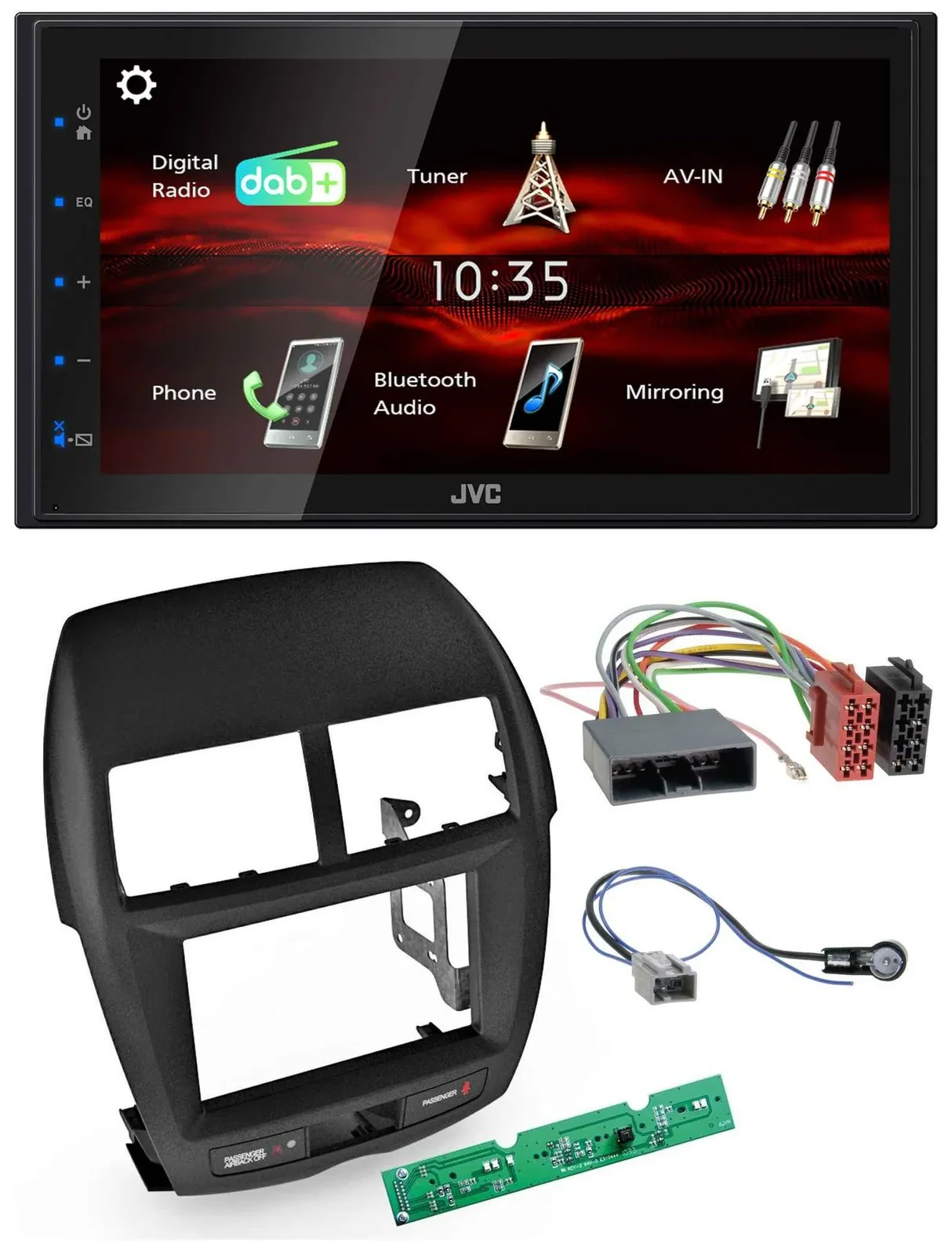 JVC USB Bluetooth MP3 DAB 2DIN Autoradio für Mitsubishi ASX 2010-2014
