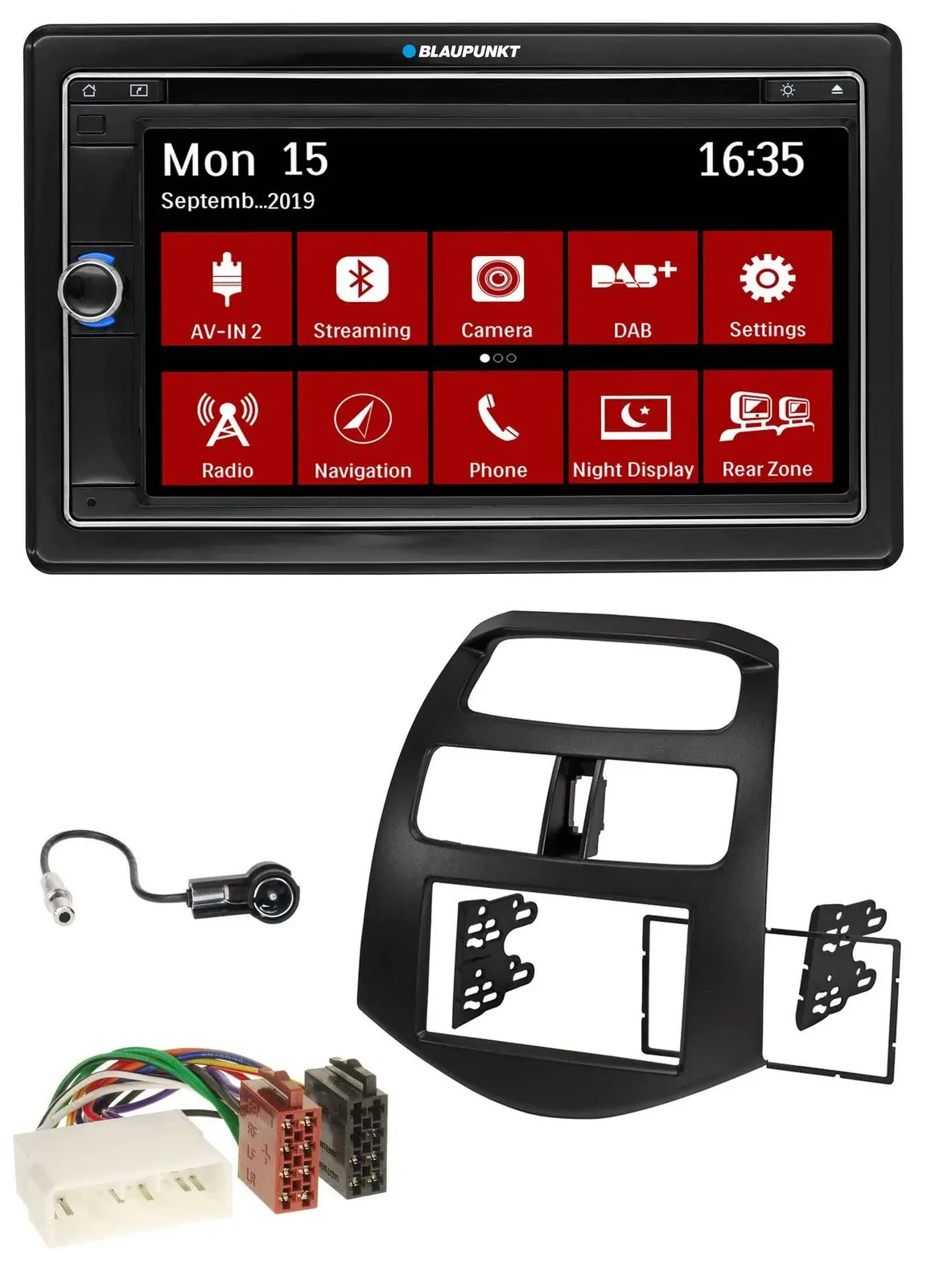 Blaupunkt Bluetooth DAB 2DIN USB DVD MP3 Autoradio für Chevrolet Spark KLM 2012-