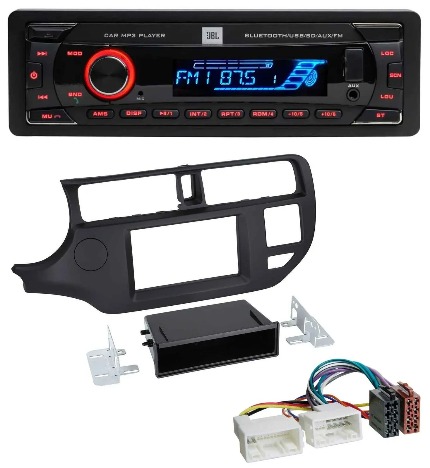 JBL AUX MP3 USB Bluetooth SD Autoradio für Kia Rio (UB 2011-2014) schwarz