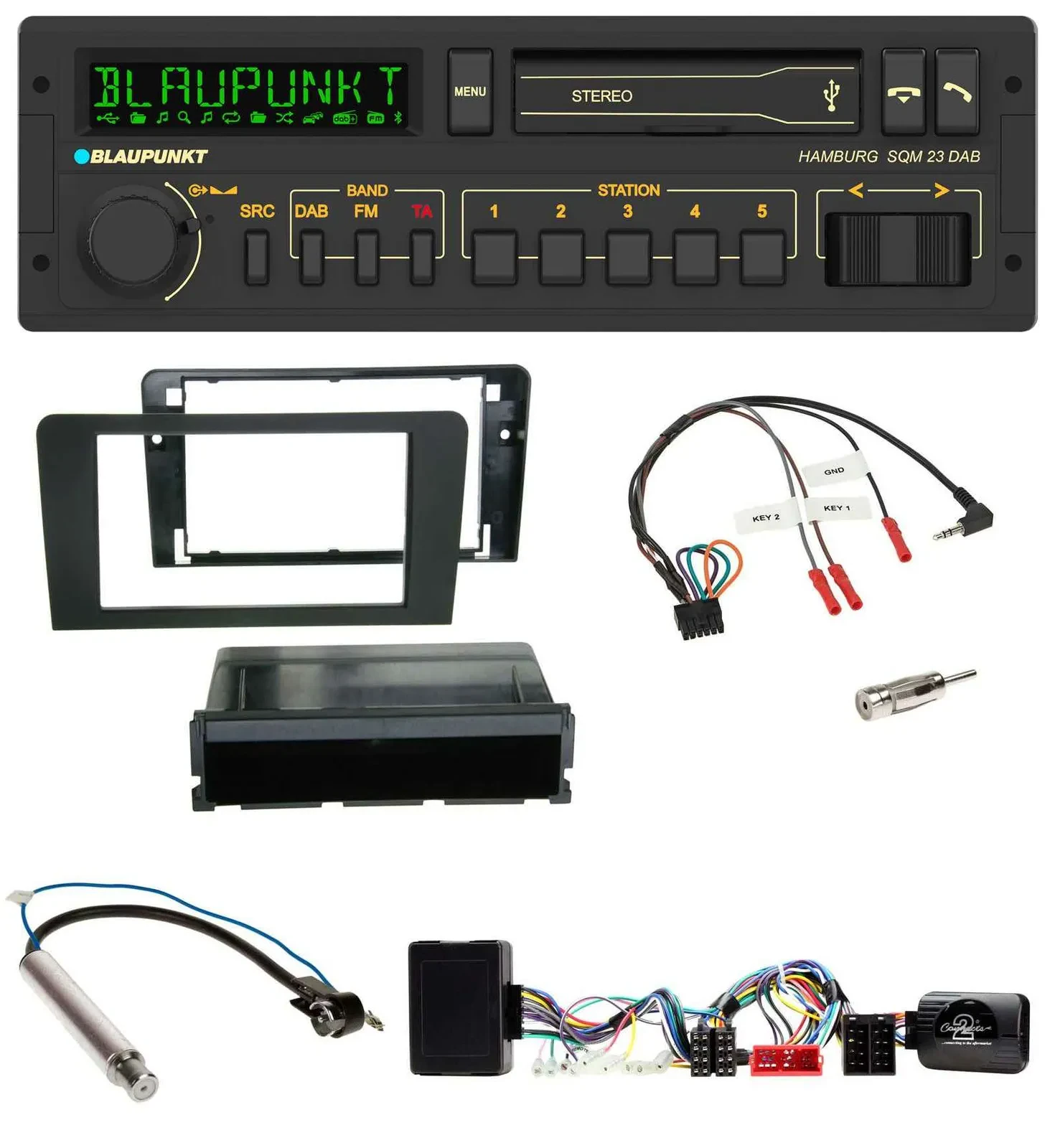 Blaupunkt USB DAB Bluetooth Lenkrad Autoradio für Audi A3 Symphony Aktivsystem I