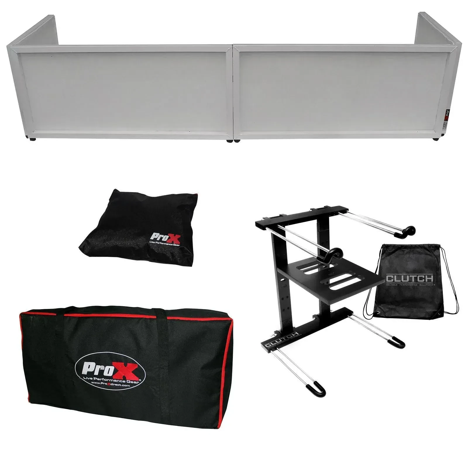 Стойка для ноутбука для DJ ProX XF-TTFW-STANDPK1 (набор), DJ фасад 72" настольный, белая окантовка, со скримом