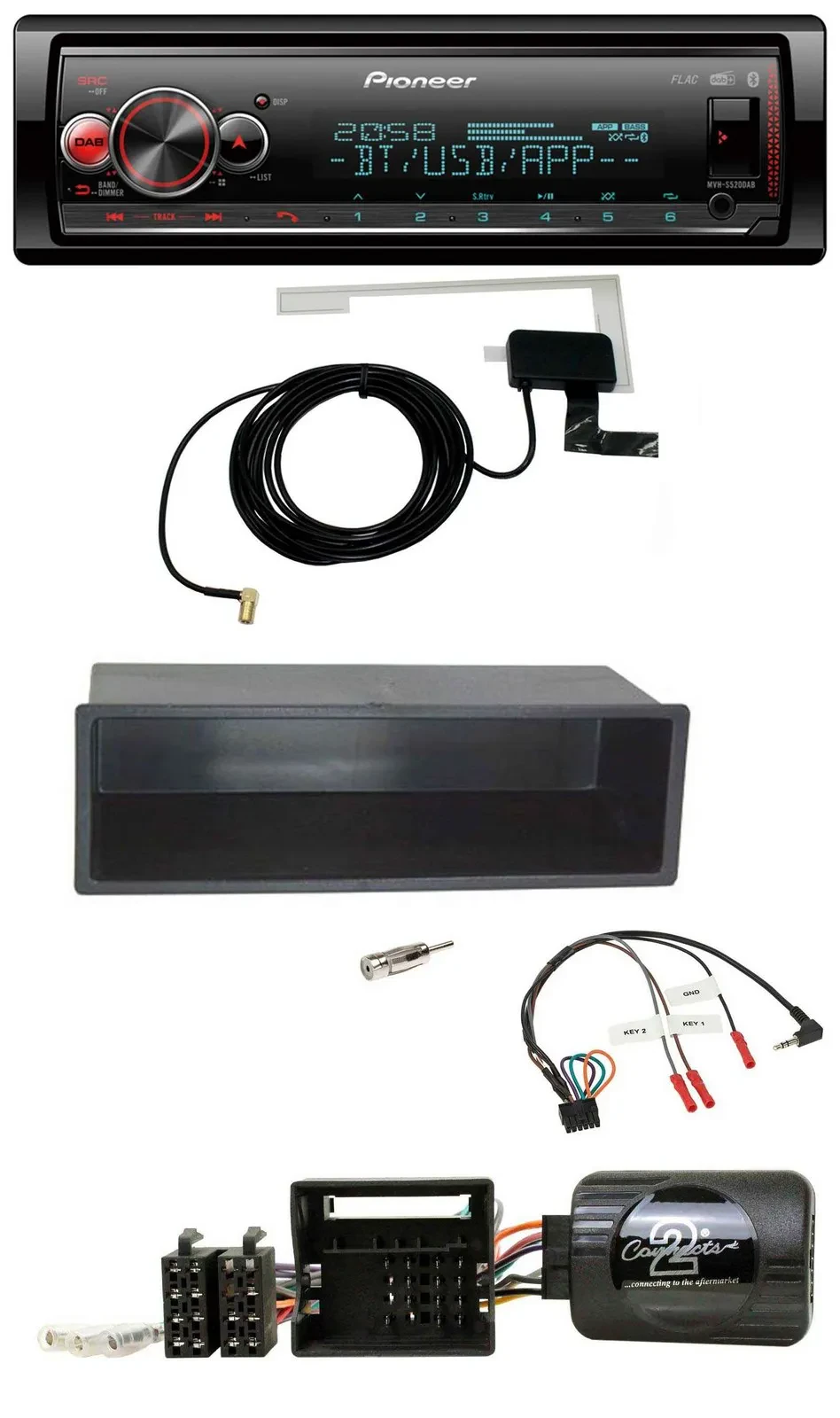 Автомагнитола Pioneer Bluetooth DAB USB для Citroen C2 2006–2010, C3 2006–2010