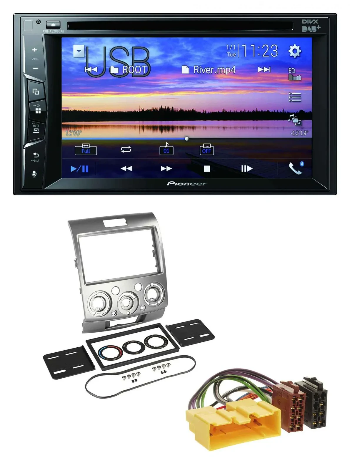 Автомагнитола для Ford Ranger (2007–2011) Pioneer 2DIN Bluetooth USB DVD DAB MP3