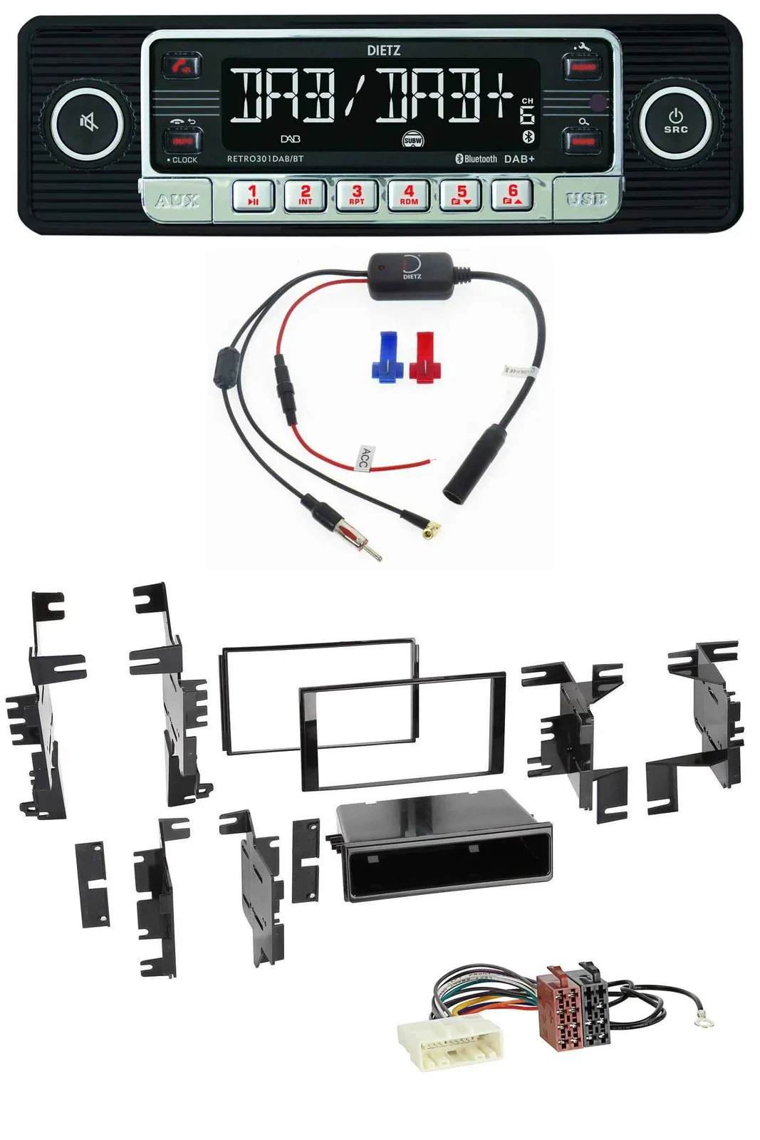 Dietz MP3 DAB Bluetooth USB Autoradio für Nissan Cube ab 09 Frontier ab 13 Juke
