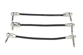Gator Backline Series 1/4" Right Angle Patch Cables, 6", 3-Pack