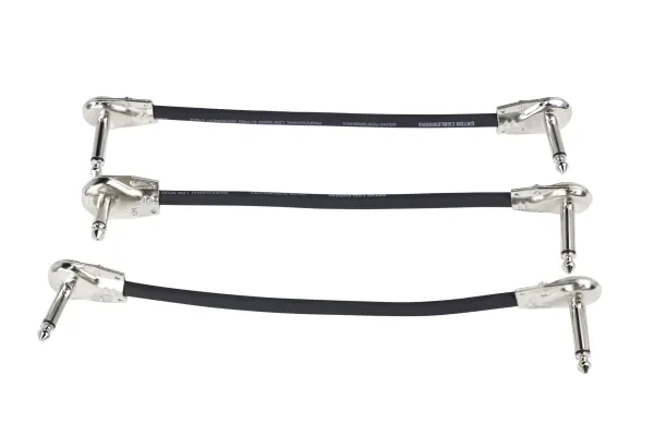 Gator Backline Series 1/4" Right Angle Patch Cables, 6", 3-Pack