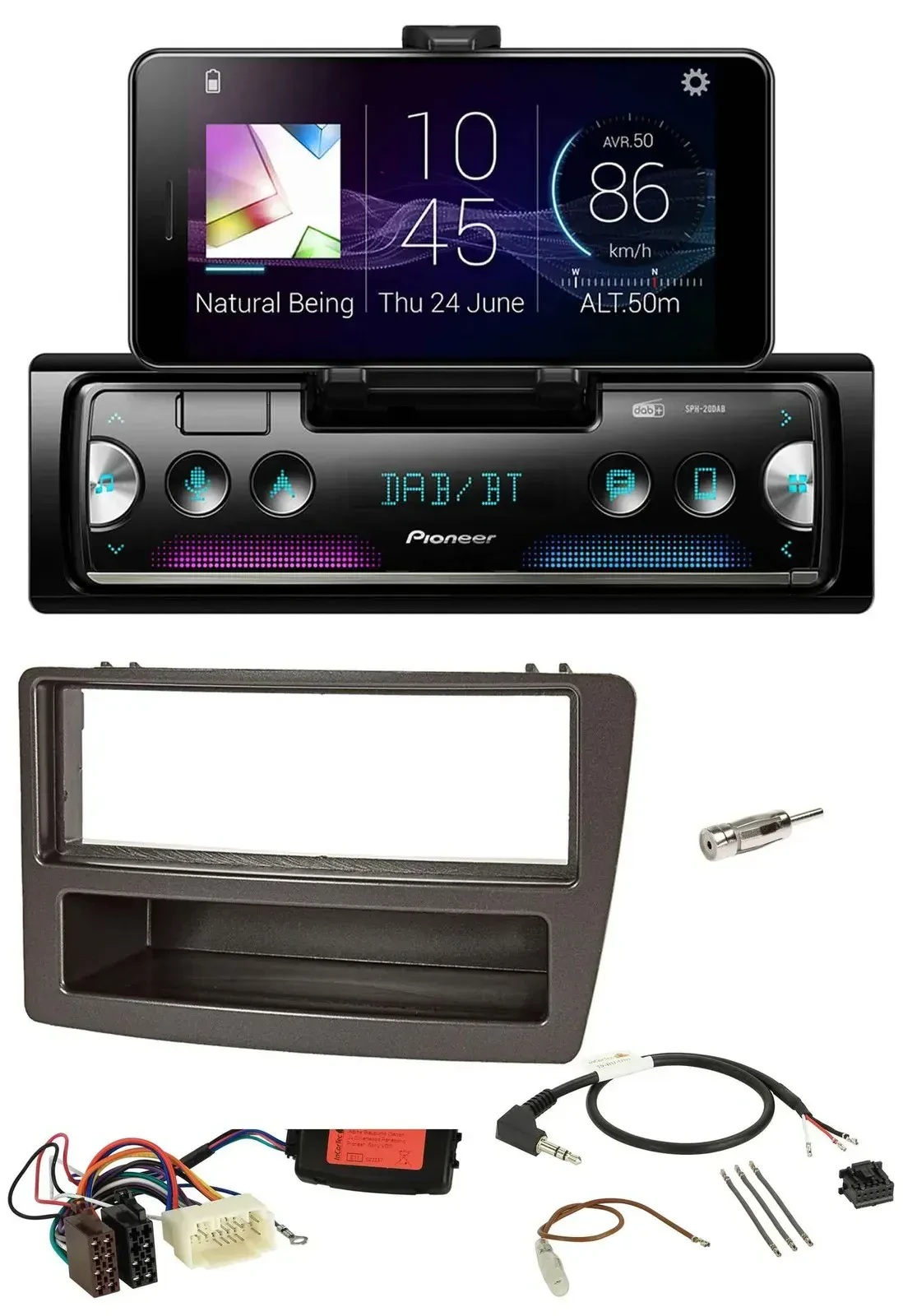 Автомагнитола Pioneer USB, Bluetooth, DAB для Honda Civic 2004–2006, антрацит