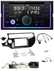 JVC Lenkrad USB 2DIN DAB Bluetooth CD Autoradio für Kia Rio UB 2017-2023 piano s