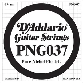 Струна для электрогитары D'Addario PNG037 XL Pure Nickel, никель, калибр 37