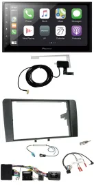 Автомагнитола для Audi A3 8P Pioneer 2 DIN USB Bluetooth DAB, поддержка кнопок на руле, для активной системы Bose (2003–2012)