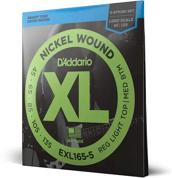 Струны для 5-струнной бас-гитары D'Addario XL EXL165-5 45-135