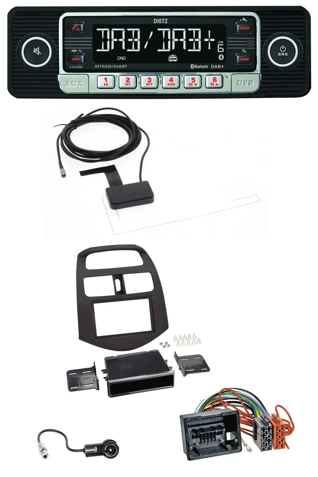 Dietz DAB Bluetooth USB MP3 Autoradio für Chevrolet Spark (ab 2013)