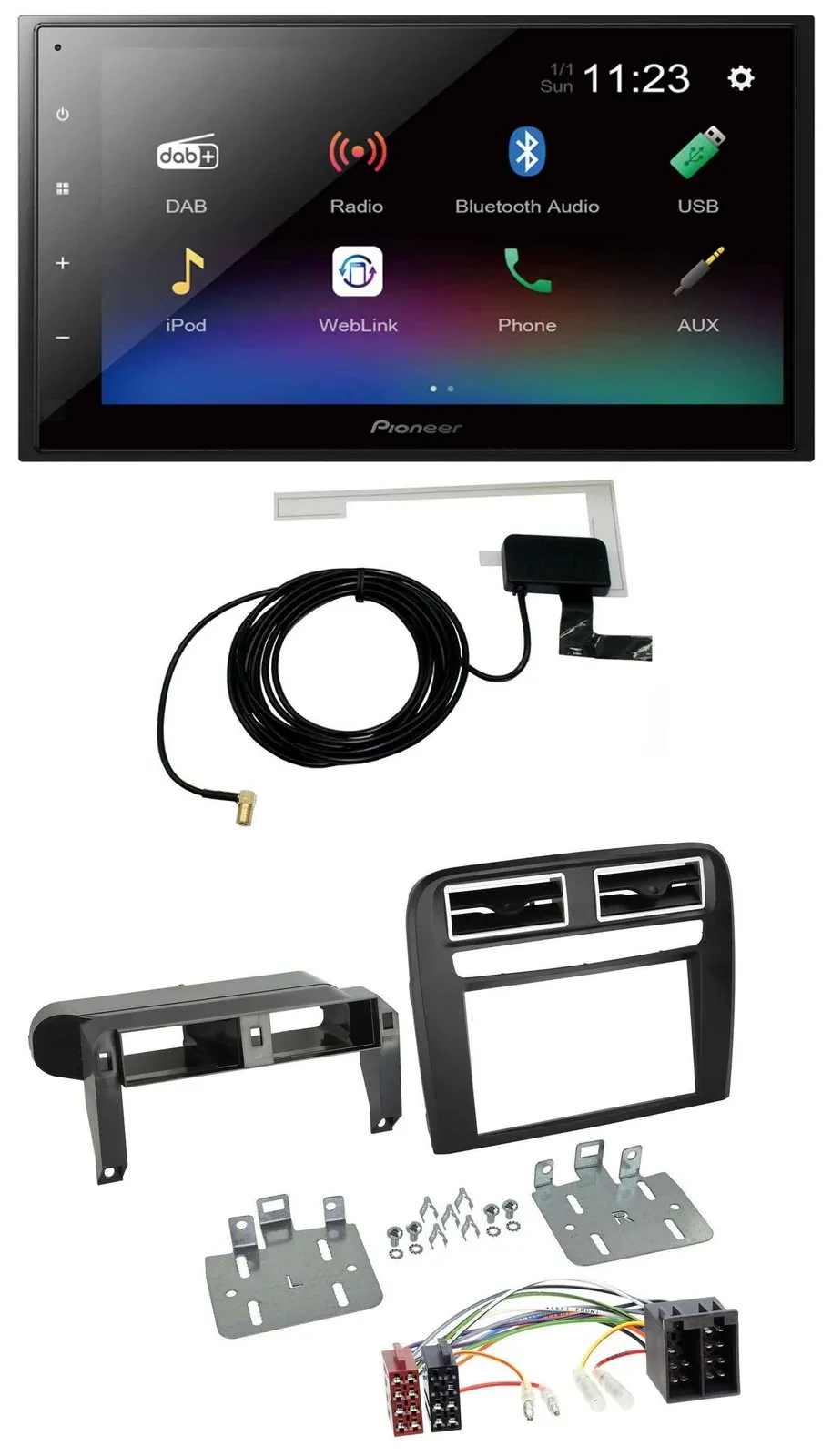 Pioneer DAB MP3 Bluetooth 2DIN USB Autoradio für Fiat Grande Punto 2005-2009 sch