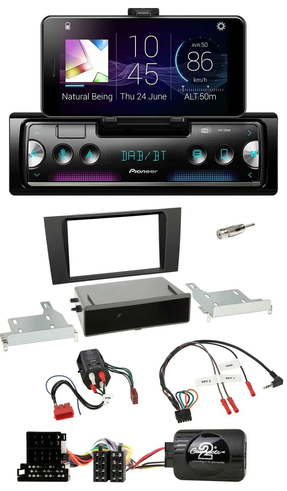 Pioneer USB Lenkrad Bluetooth DAB Autoradio für Audi A4 B5 1999-2001 BOSE Vollak
