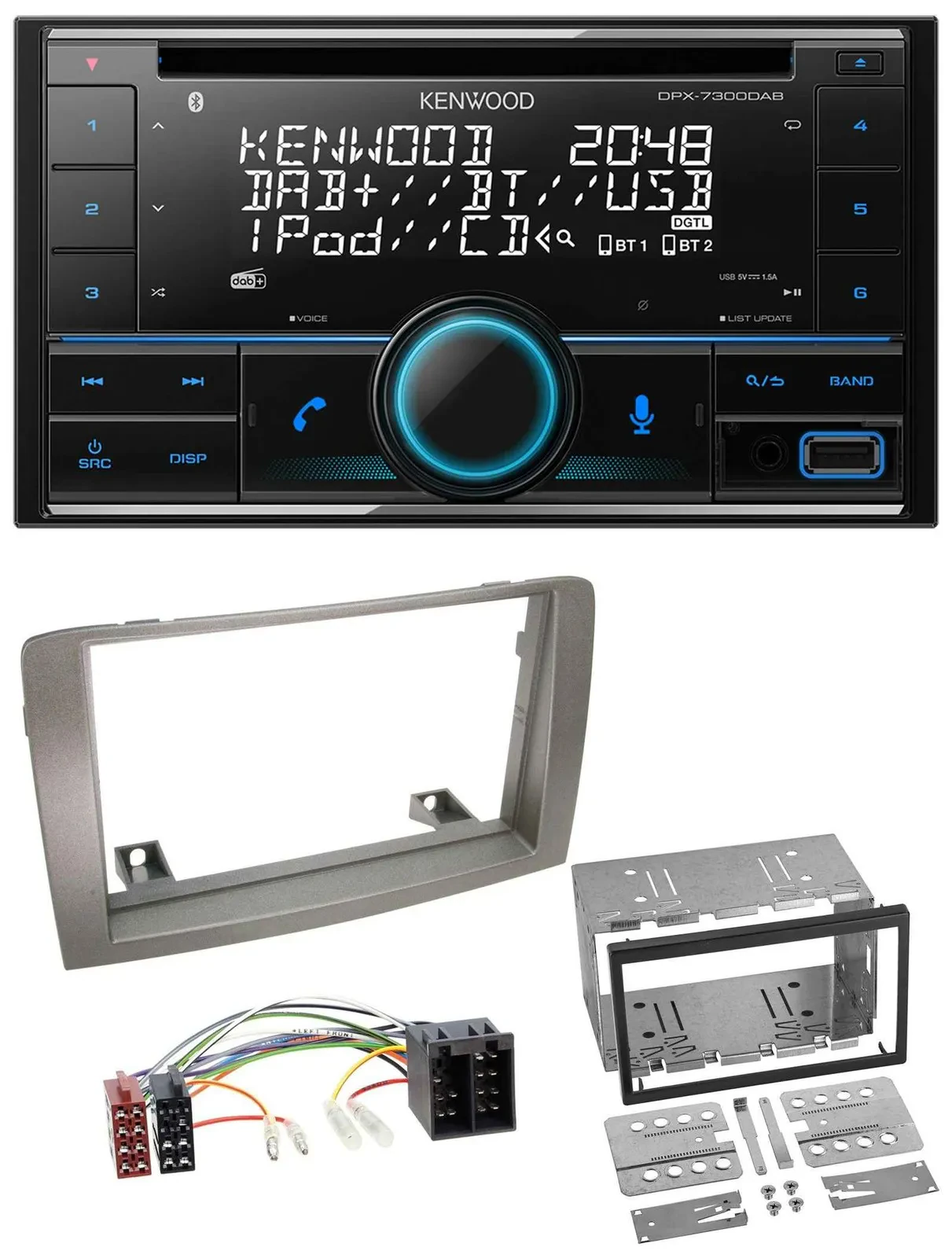 Kenwood CD 2DIN DAB USB MP3 Bluetooth Autoradio für Lancia Musa (2004-2012)