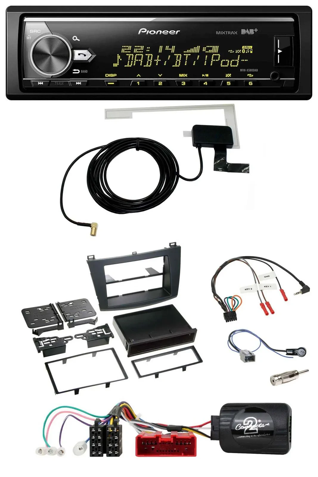 Pioneer Bluetooth DAB USB Lenkrad Autoradio für Mazda 3 2009-2013 analog