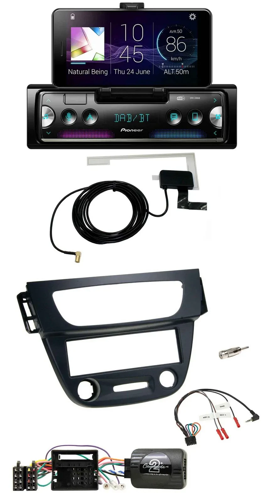 Автомагнитола Pioneer DAB Bluetooth USB для Renault Megane III (2009–2012) черная