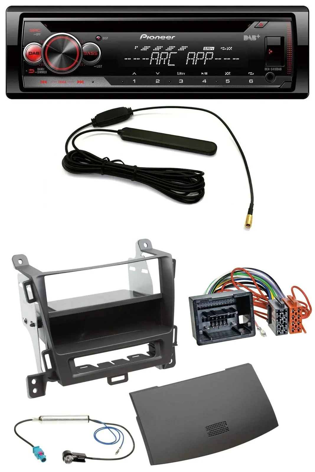 Pioneer CD USB AUX DAB MP3 Autoradio für Opel Zafira Tourer ab 12 jet black