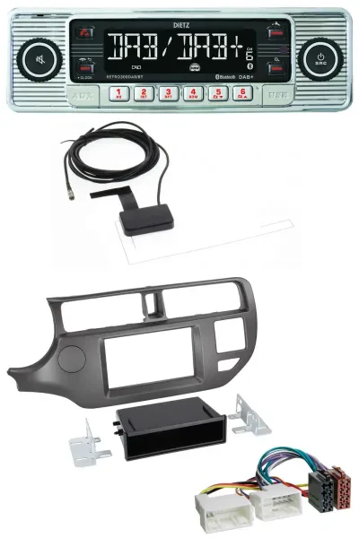 Dietz Bluetooth USB MP3 DAB Autoradio für Kia Rio UB 2011-2014 anthrazit