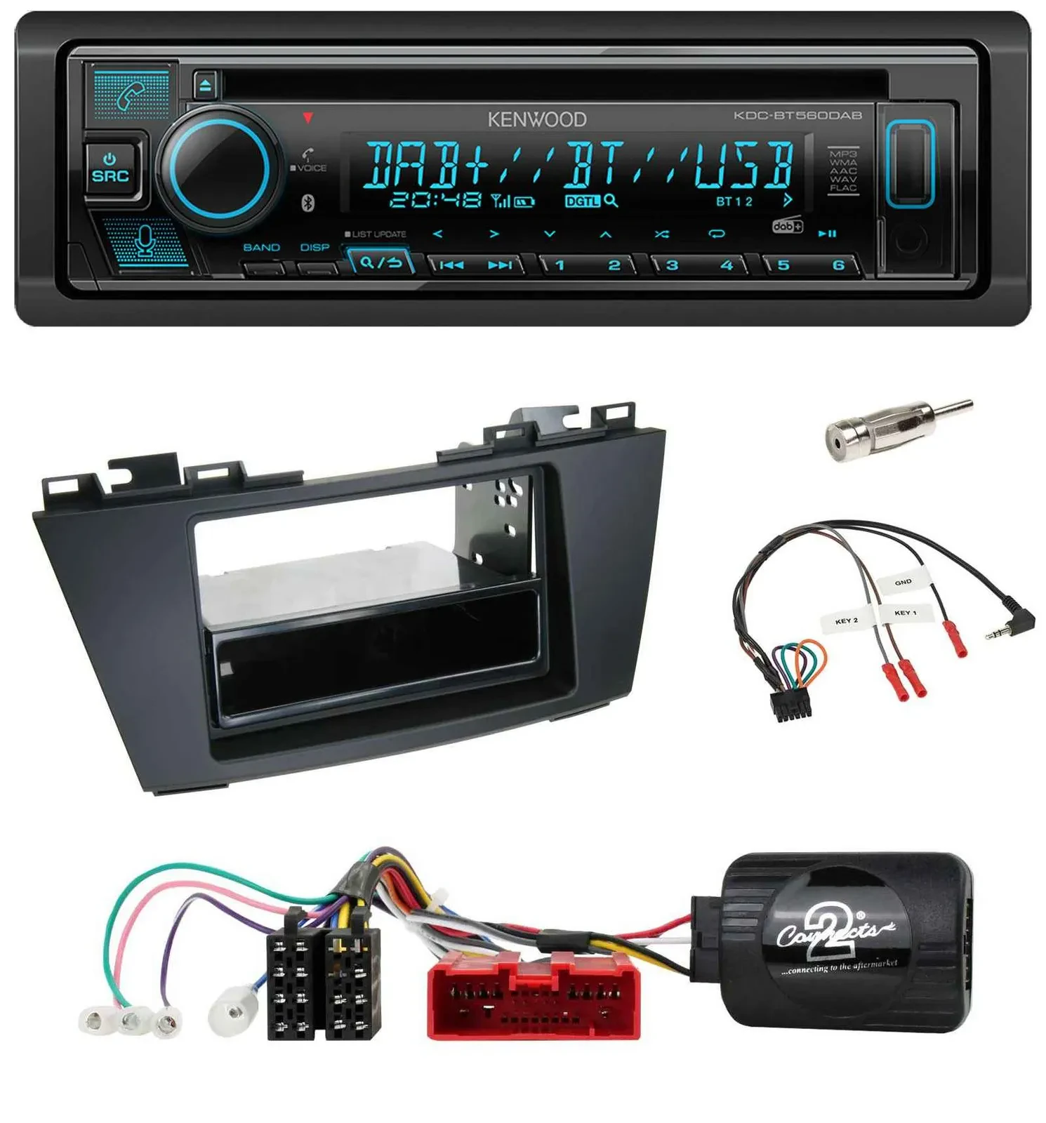 Kenwood Bluetooth DAB CD Lenkrad USB Autoradio für Mazda 5 (2010-2015)