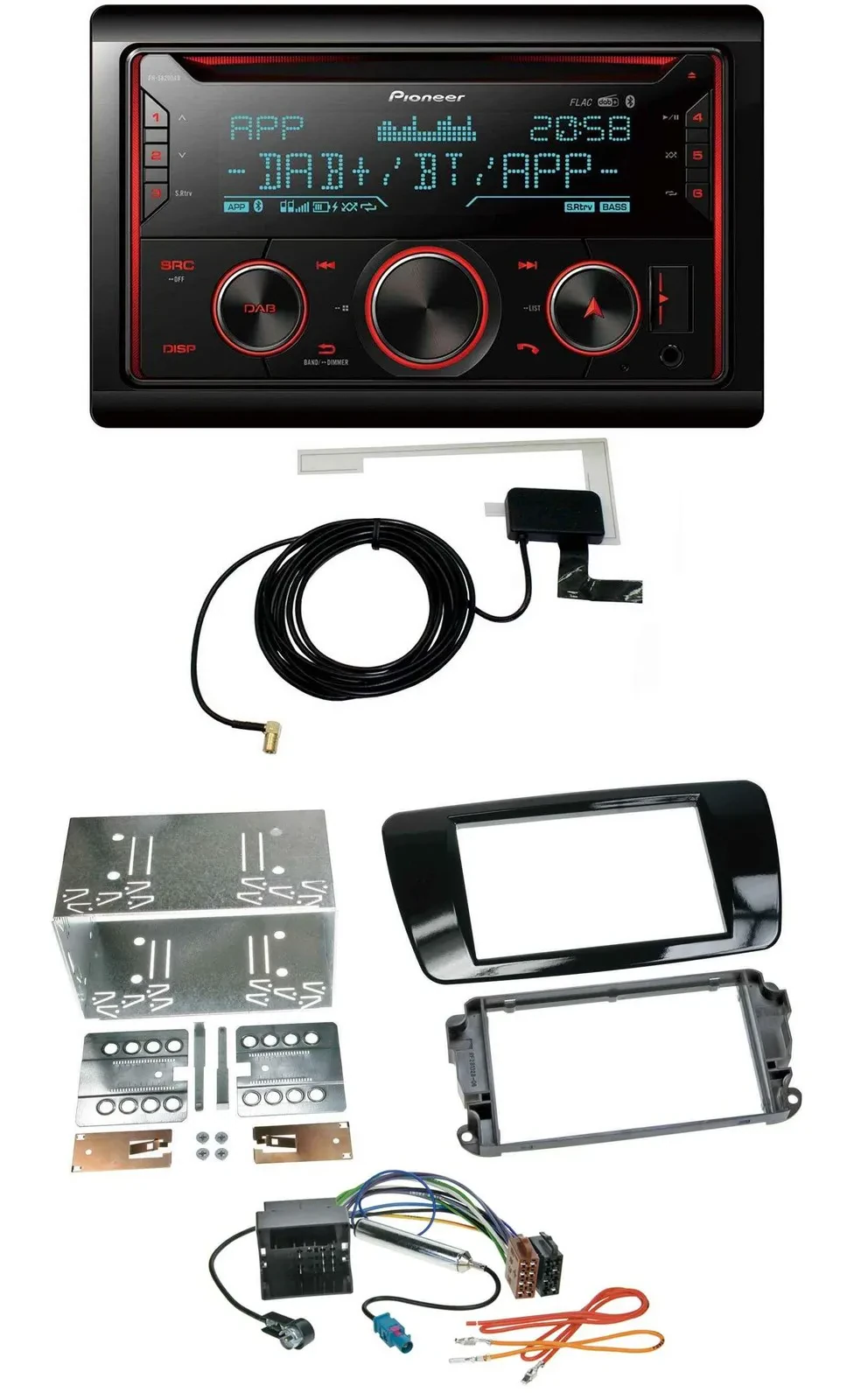 Pioneer 2DIN MP3 DAB USB CD Bluetooth Autoradio für Seat Ibiza ab 08 Klavierlack