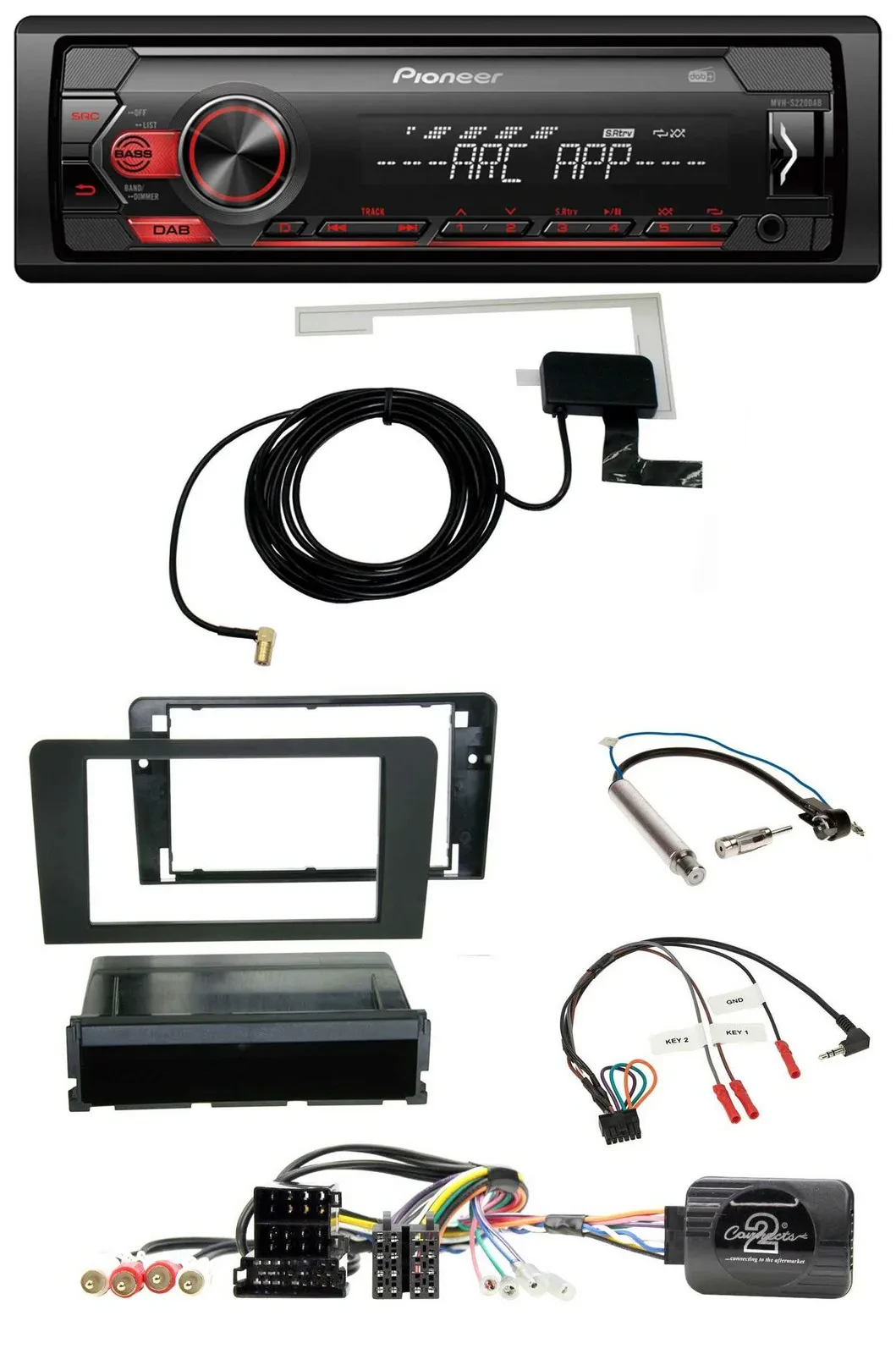Автомагнитола Pioneer 1DIN USB DAB MP3 для Audi A3 8P (2003–2006) с поддержкой управления на руле