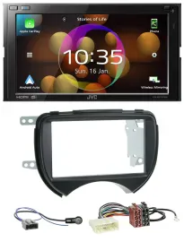 JVC DAB MP3 2DIN Bluetooth USB Autoradio für Nissan Micra 10-13 schwarz