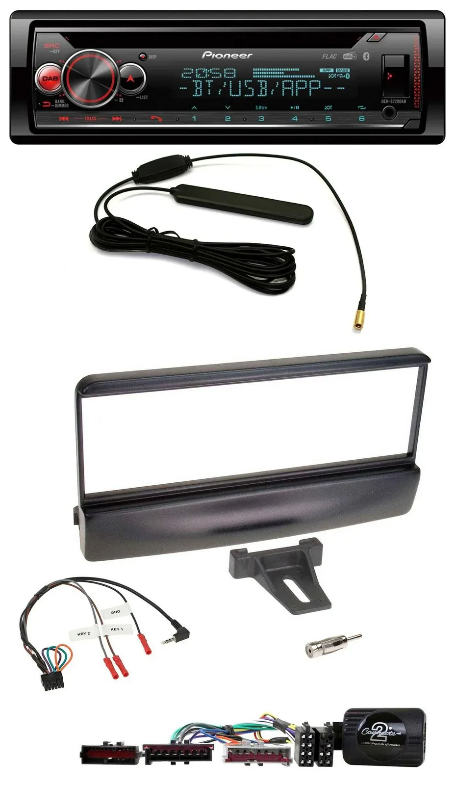 Pioneer USB DAB Lenkrad Bluetooth CD Autoradio für Ford Mondeo 2000-02 schwarz