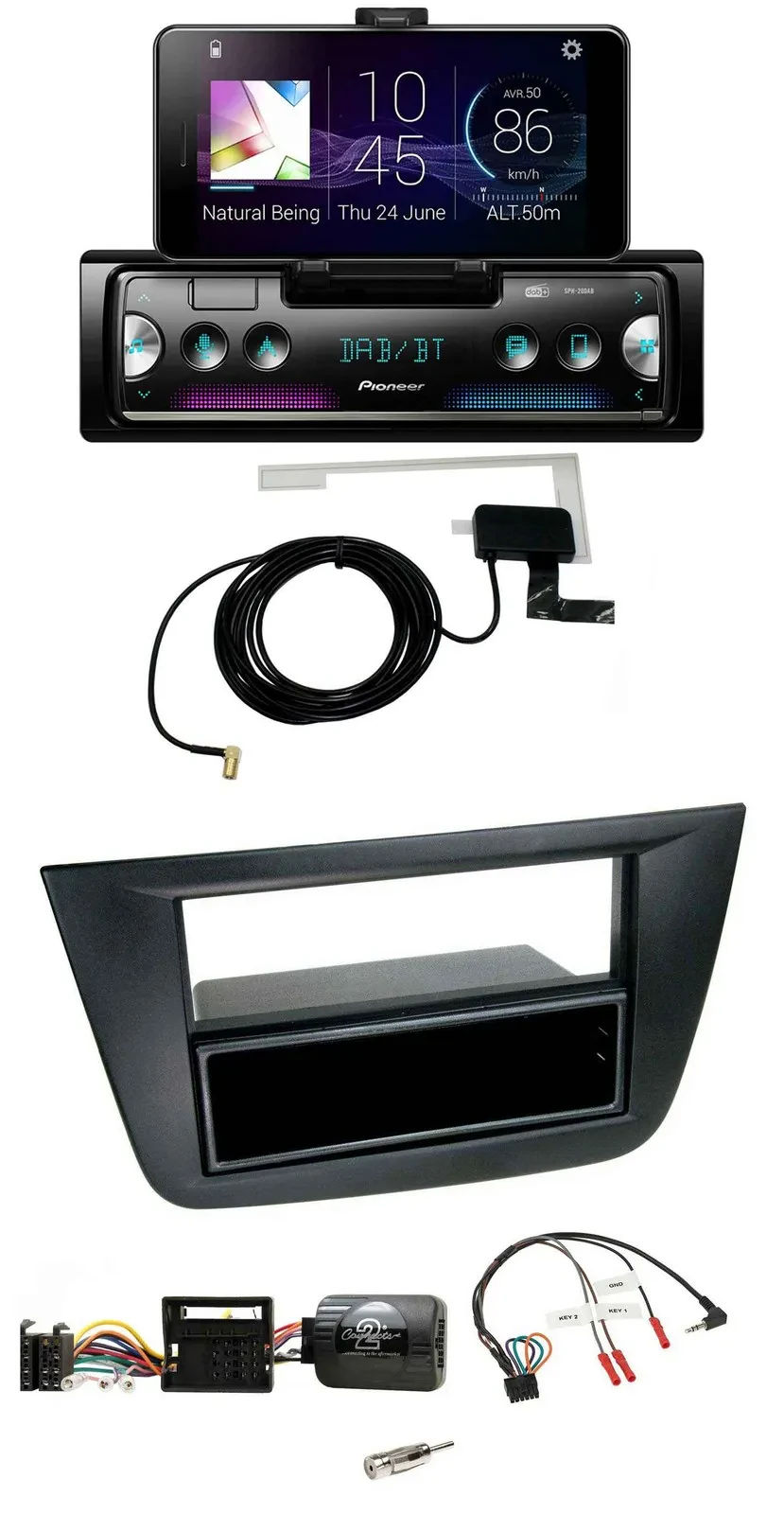 Pioneer DAB Bluetooth Lenkrad USB Autoradio für Seat Altea Toledo 2004-2009 schw