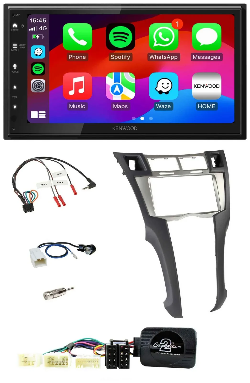 Автомагнитола для Toyota Yaris (2006–2011) Kenwood 2DIN, USB, DAB, Bluetooth