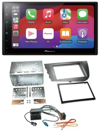 Автомагнитола Pioneer 2DIN DAB USB MP3 Bluetooth для Seat Leon 2005–2009 серебристая
