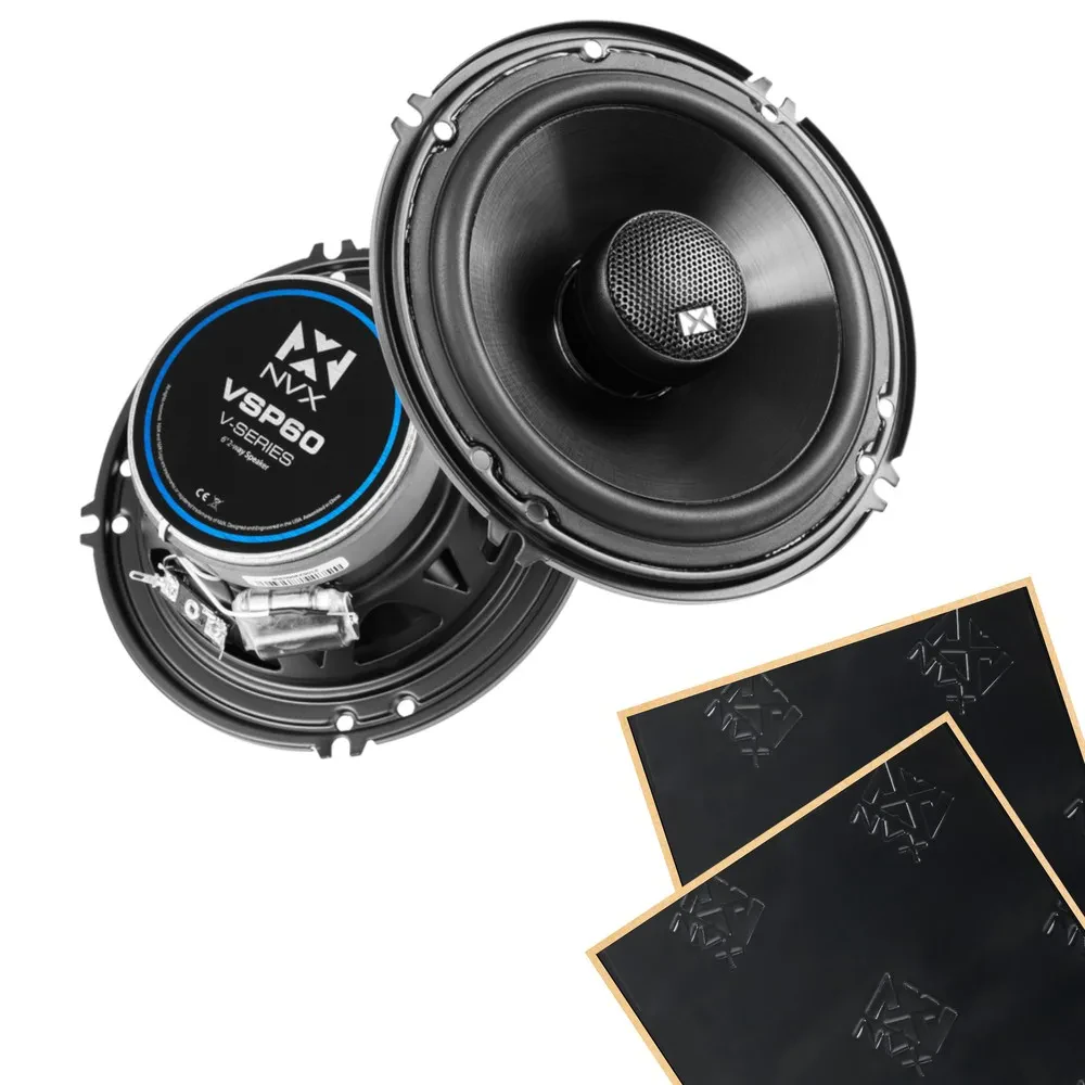 NVX VSP60 200W RMS 6" V-Series 2-Way Coaxial Car Speakers w/ Sound Damping