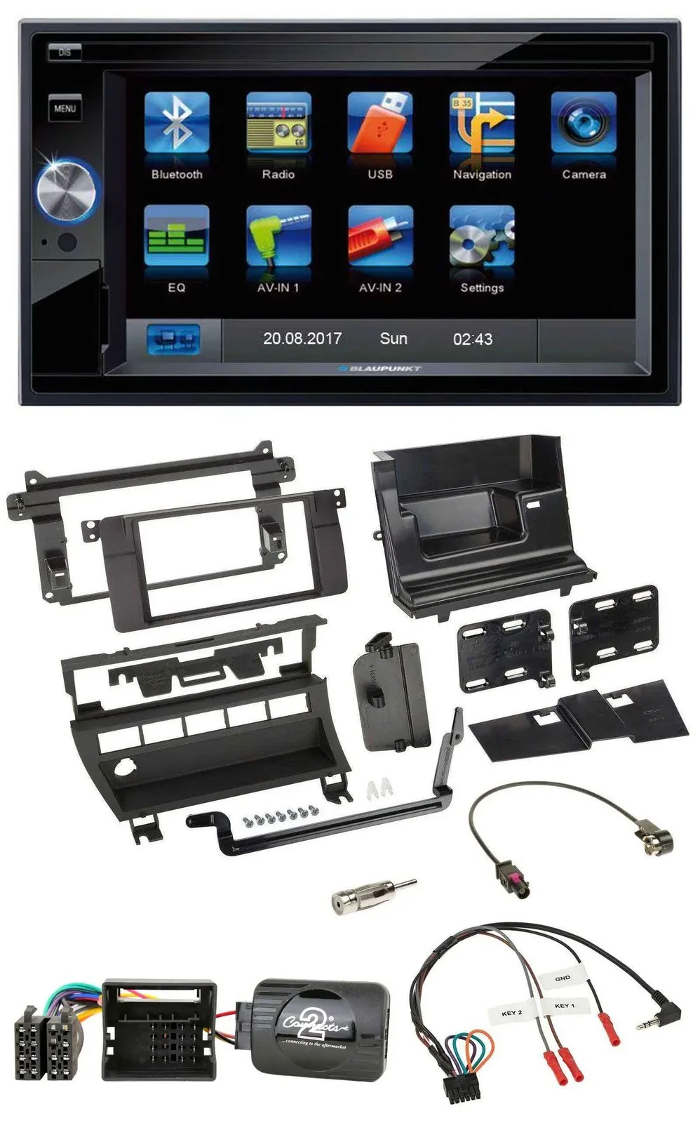 Blaupunkt SD USB TMC Bluetooth 2DIN Lenkrad Navigation für BMW 3er 2001-2006 5 S