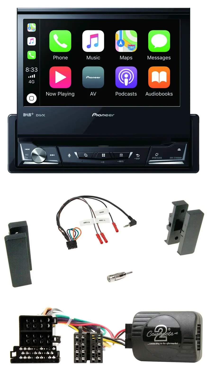 Pioneer DVD Bluetooth DAB USB Lenkrad Autoradio für Seat Leon 2002-2006 Toledo 2