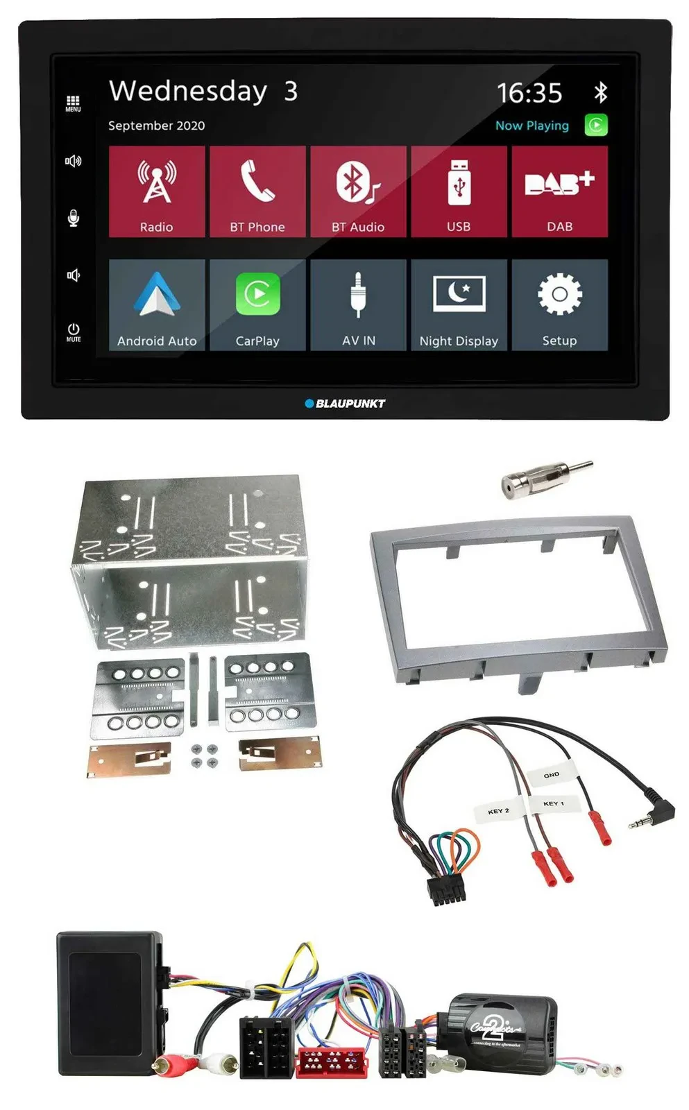 Blaupunkt DAB Bluetooth USB Lenkrad 2DIN Autoradio für Porsche 911 Boxster Cayma
