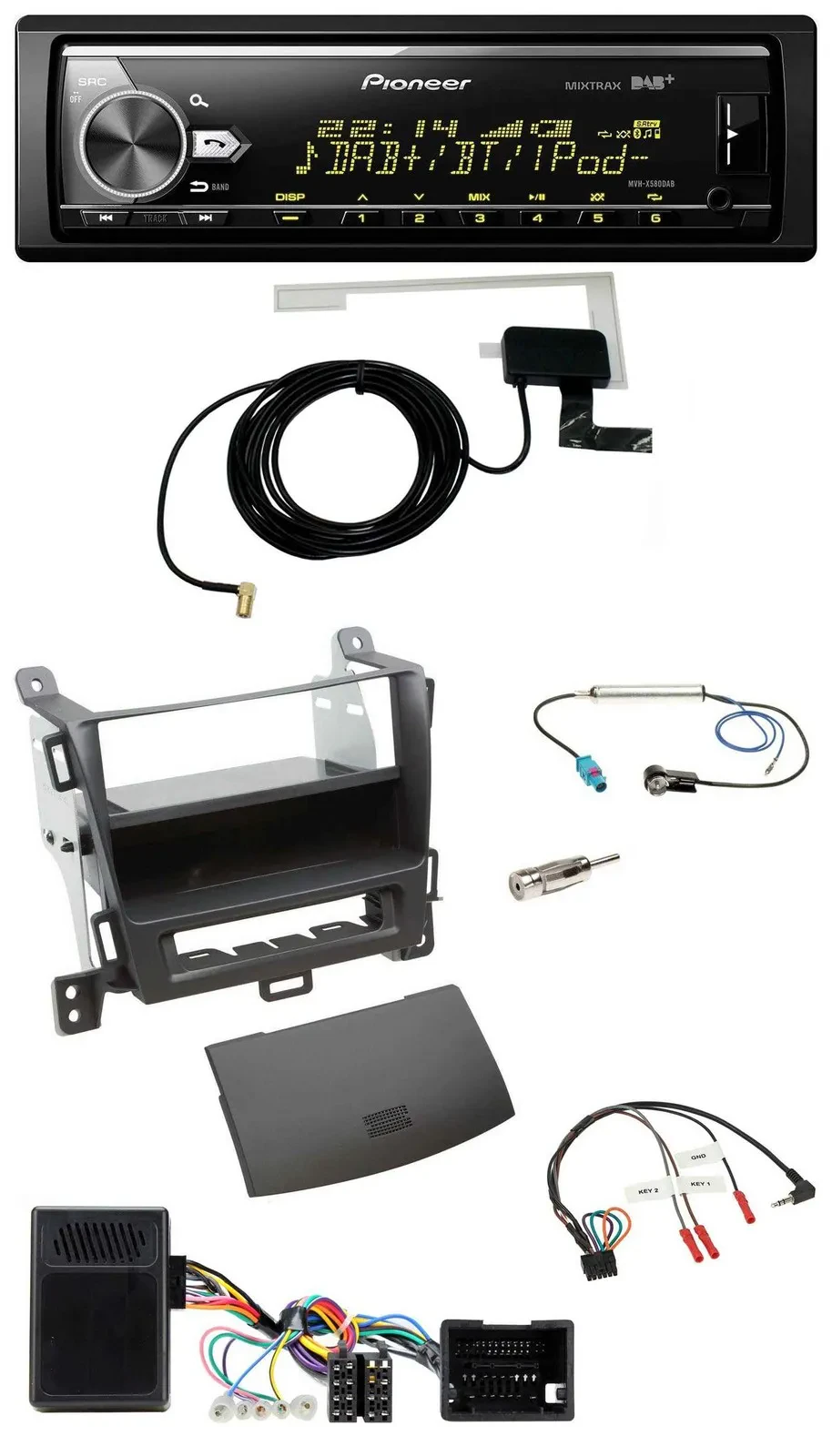 Pioneer Bluetooth DAB USB Lenkrad Autoradio für Opel Tourer Zafira ab 2013 jet b