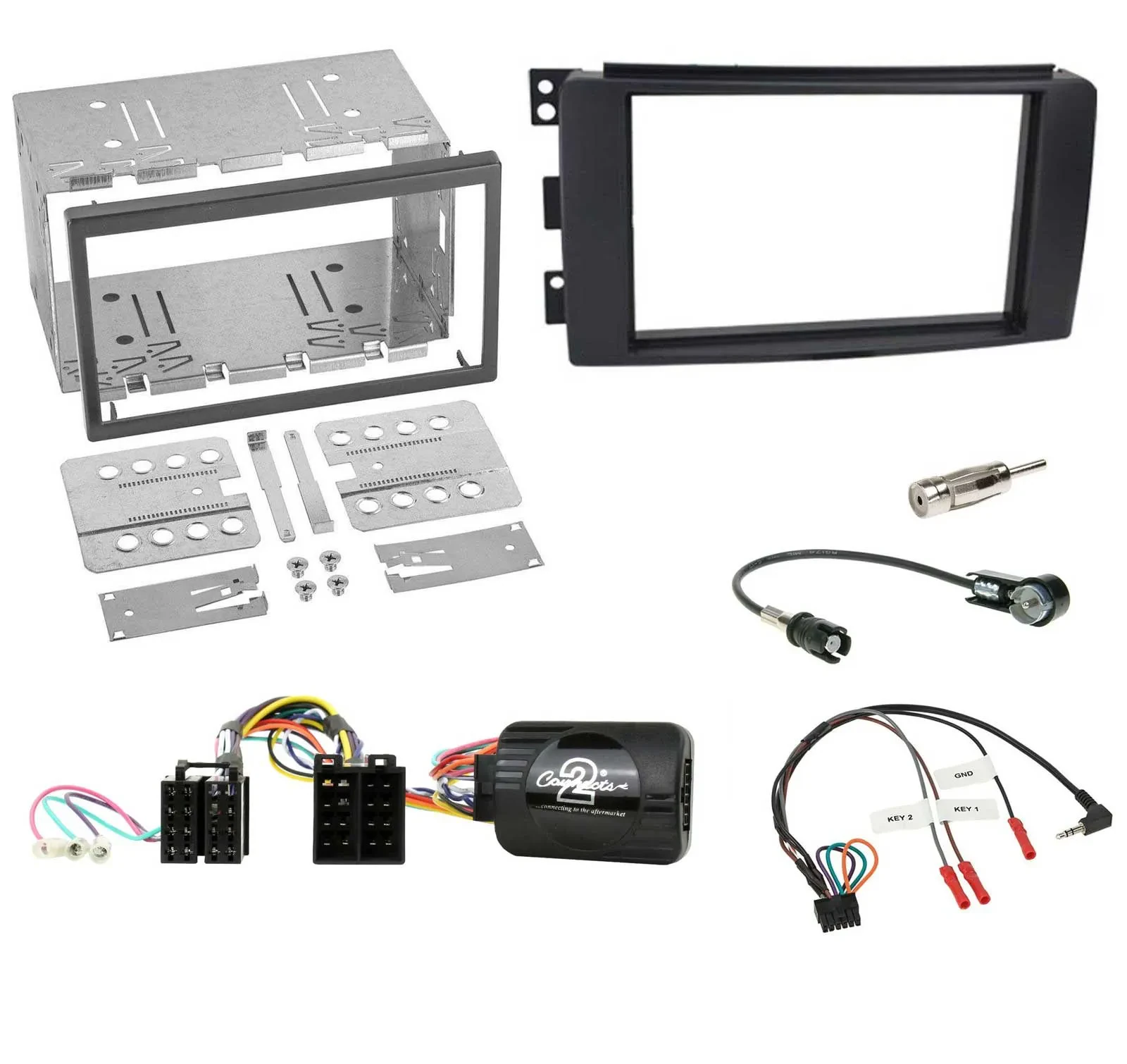 Radioset Lenkradadapter Doppel DIN Autoradio für Smart ForFour 2004-2006