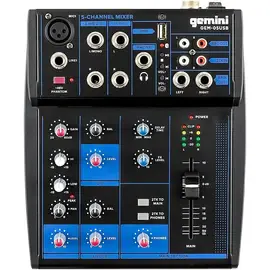 Аналоговый микшер Gemini GEM-05USB 5 Channel USB mixer with Bluetooth